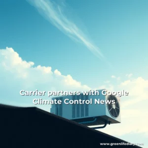Artistic representation for Carrier partners with Google Climate Control News