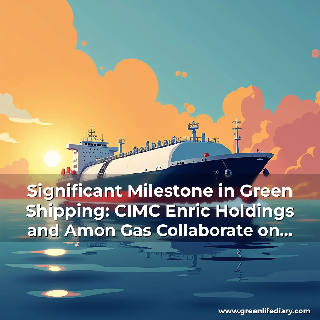 Artistic representation for Significant Milestone in Green Shipping: CIMC Enric Holdings and Amon Gas Collaborate on 2+2 51,000 m³ Ammonia Dual-Fuel Medium-Sized LPG/Liquid Ammonia Carriers